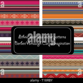 Ethnische nahtlose Muster mit Aztec, marokkanische, Berber, mexikanischen Motiven. Tribal Kelim. Geometrische Design. Berber Teppich Motive Stock Vektor