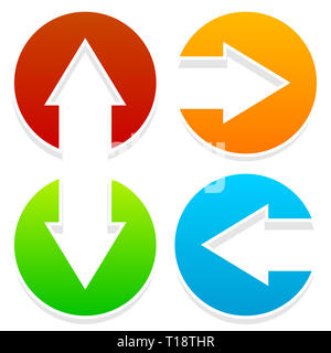 Pfeil Symbole links, rechts, oben und unten Stockfoto