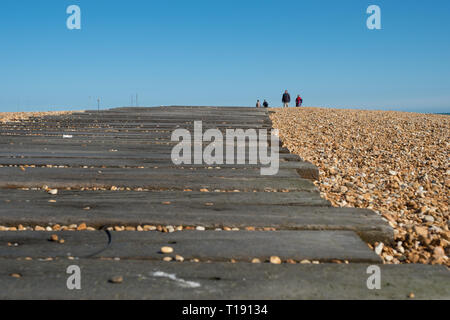 Folkestone Beach broadwalk, Marine Parade, Folkestone, Kent Stockfoto