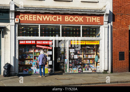 Greenwich Buch, Buchhandlung in Greenwich, London England United Kingdom UK Stockfoto