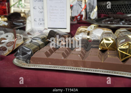 Menge Schokolade Süßigkeiten, süße/Hintergrund Stockfoto