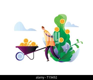 Geld wachsende Pflanze Stock Vektor