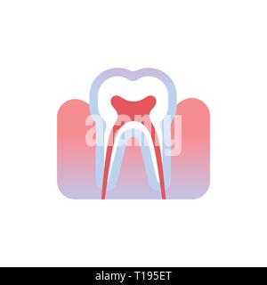 Zahn Symbol Organ des Menschen Anatomie Gesundheit medizinisches Konzept weißer Hintergrund Stock Vektor