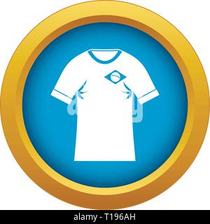 T-Shirt mit Flagge von Brasilien unterzeichnen Symbol blau Vector isoliert Stock Vektor
