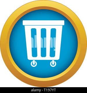 Outdoor Kunststoff Papierkorbsymbol blue Vector isoliert Stock Vektor