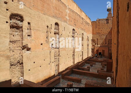 Ehemalige guest houses, Badi Palast, Place des Ferblantiers, Kasbah, Medina, Marrakesch, Marrakesh-Safi region, Marokko, Nordafrika Stockfoto