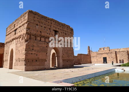 Koubba el Khamsiniya (Publikum Pavillon), Badi Palast, Place des Ferblantiers, Kasbah, Medina, Marrakesch, Marrakesh-Safi region, Marokko, Afrika Stockfoto