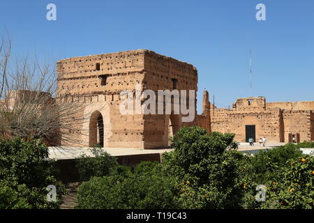 Koubba el Khamsiniya (Publikum Pavillon), Badi Palast, Place des Ferblantiers, Kasbah, Medina, Marrakesch, Marrakesh-Safi region, Marokko, Afrika Stockfoto