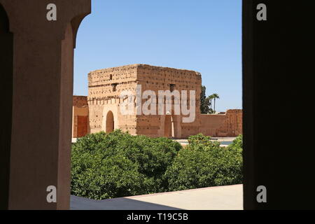 Koubba el Khamsiniya (Publikum Pavillon), Badi Palast, Place des Ferblantiers, Kasbah, Medina, Marrakesch, Marrakesh-Safi region, Marokko, Afrika Stockfoto