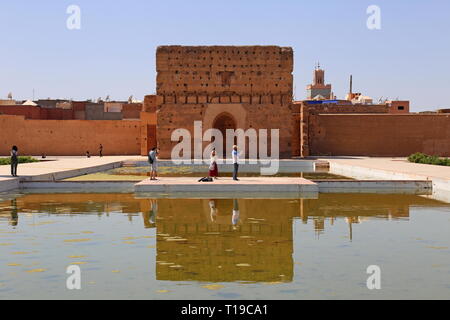 Koubba el Khamsiniya (Publikum Pavillon), Badi Palast, Place des Ferblantiers, Kasbah, Medina, Marrakesch, Marrakesh-Safi region, Marokko, Afrika Stockfoto