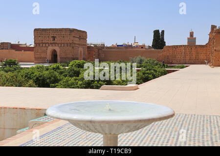 Koubba el Khamsiniya (Publikum Pavillon), Badi Palast, Place des Ferblantiers, Kasbah, Medina, Marrakesch, Marrakesh-Safi region, Marokko, Afrika Stockfoto