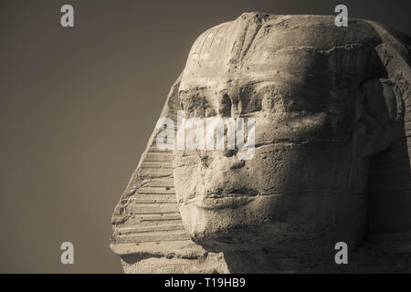Die Sphinx, die Pyramiden von Gizeh, Kairo, Ägypten Stockfoto