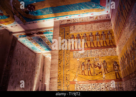 Tal der Könige, die Gräber der Pharaonen in Luxor Ägypten Stockfoto
