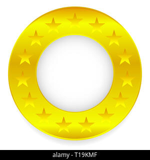 Eps 10 Vector Illustration des Goldenen Ring, Golden Circle mit Sternen Stockfoto