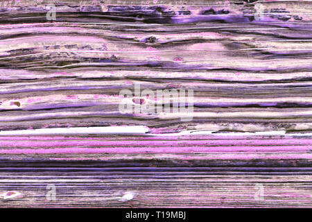 Alte hölzerne Purpur Tür grunge Texturen Hintergrund. Stockfoto