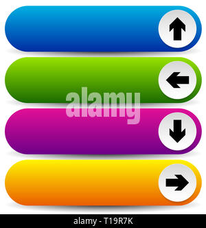 Eps 10 Vector Illustration von bunten Button Templates mit Pfeilen Stockfoto