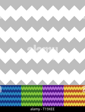 Geometrische Muster mit Zick-Zack-Linien. Nahtlos wiederholbar. Einfache Chevron Hintergründe. Vektor. Stockfoto