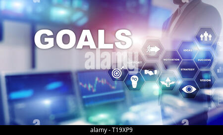 Ziel Ziele Erwartungen Zielerreichung grafisches Konzept. Business Development zu Erfolg und Wachstum Wachstum. Stockfoto