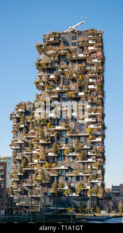 03/05/2019, Mailand, Italien: Berühmte nachhaltige Gebäude namens "Bosco Verticale" (vertikal) im neuen Viertel der Stadt. Stockfoto