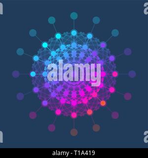 Molekül logo Vorlage, Symbol, Logo, Wissenschaft Genetik DNA-Helix. Genetische Analyse, Forschung biotech Code DNA-Moleküle. Biotechnologie Genom Stock Vektor