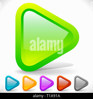 Abgerundet Play Tasten. Eps 10 Vektorgrafiken Stockfoto