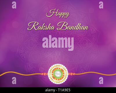 Happy Raksha Bandhan Hintergrund mit Mandala und rakhi. Stock Vektor