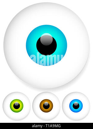 Helle, große Augen über weiß. Blau, grün und braun Menschen Augäpfel /eps10 Vektor-Illustration / Stockfoto