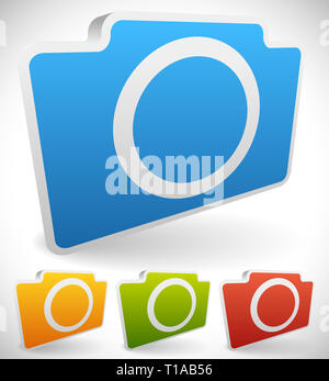 Eps 10 Vector Illustration von bunten Foto Kamera Symbole Stockfoto