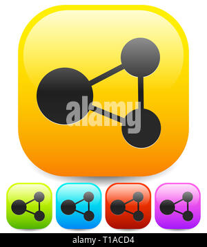 Eps 10 Vector Illustration der Sozialen Anteil in 5 lebendigen Farben Symbole Stockfoto