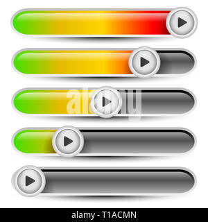 Horizontale Fortschrittsbalken. Elemente der Benutzeroberfläche, Multimedia Konzept Stockfoto