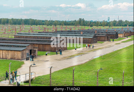 Oswiencim, Polen - 21. September 2019: KZ Birkenau. Tod-Kaserne. Jüdisches vernichtungslager Geschichte. Stockfoto