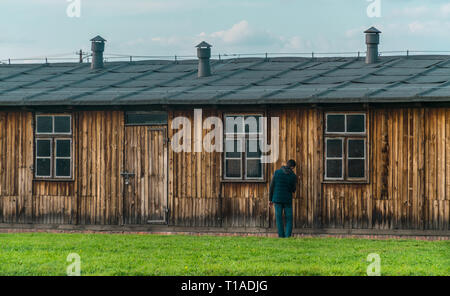 Oswiencim, Polen - 21. September 2019: KZ Birkenau. Tod-Kaserne. Jüdisches vernichtungslager Geschichte. Stockfoto