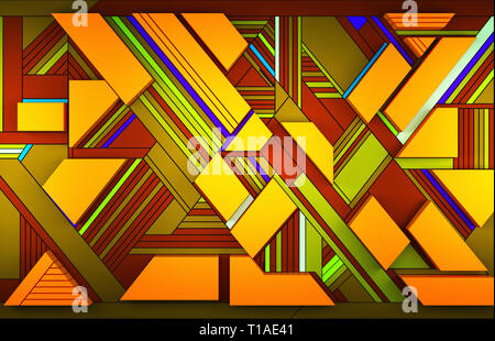 3D abstrakt Hintergrund (extrudierte Wand) Stockfoto