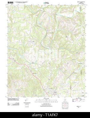 USGS TOPO Map Alabama AL Sipsey 20110928 TM Stockfoto