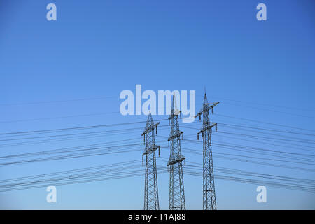 Strommast Power line Stockfoto