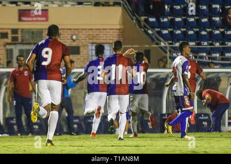 PR - Curitiba - 03/24/2019 - Paranaense 2019, Paran x Cascavel CR-Alesson Parana Clube Spieler sein Ziel feiert bei einem Match gegen Cascavel im Vila Capanema Stadion für die Meisterschaft 2019. Foto: Gabriel Machado/AGIF Stockfoto