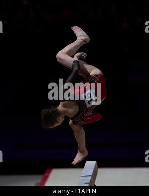 Lea Griesser (Deutschland), die in Aktion während der Gymnastik WM2019 in Genting Arena in Birmingham gesehen. Stockfoto