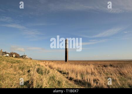 Rampside, Cumbria GROSSBRITANNIEN. 25. März 2019. UK Wetter. Frühling Sonnenschein und blauer Himmel von Rampside führenden Licht auf die Cumbrian Küste. Kredit Greenburn/Alamy Leben Nachrichten. Stockfoto