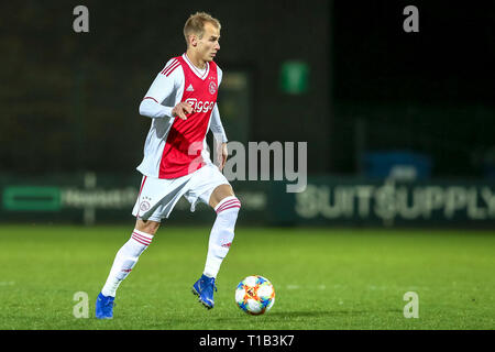 Amsterdam, Niederlande. 25 Mär, 2019. AMSTERDAM, 25-03-2019, Sportpark De Toekomst, Keuken Kampioen Divisie, Jong Ajax-Jong, Utrecht, Saison 2018/2019, Jong Ajax-player Vaclav Cerny während des Spiels Jong Ajax-Jong Utrecht Credit: Pro Schüsse/Alamy leben Nachrichten Stockfoto