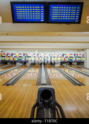 März 2019 - Seoul, Südkorea: Hannam Bowling Center, eines der ältesten Kegelbahnen, die als Drehort für koreanische Tv Shows serviert. Stockfoto