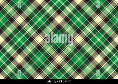 Grüne diagonale Stoff Textur tartan nahtlose Muster. Vector Illustration. Stock Vektor