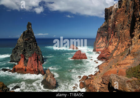 Nördlichen Küstenlinie von Ponta de Sao Lourenco (Madeira, Portugal) Stockfoto