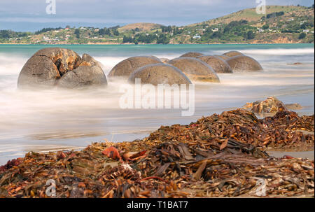 In der Nähe der moeraki Boulders Hampden, Neuseeland - Langzeitbelichtung Stockfoto