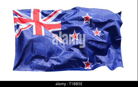 Flagge Neuseeland - auf weißem Hintergrund Stockfoto