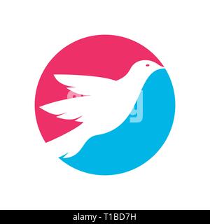 Taube Silhouette Kreis Vektor Symbol Grafik Logo Design Template Stock Vektor