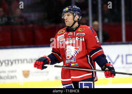 LINKÖPING 20180203 Linköpings nr 8 Derek Roy unter matchen ich SHL mellan Linköpings HC-HV 71 ich Saab Arena. Foto Jeppe Gustafsson Stockfoto