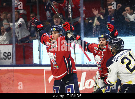 LINKÖPING 20180203 Linköpings nr 18 Jakob Lilja unter matchen ich SHL mellan Linköpings HC-HV 71 ich Saab Arena. Foto Jeppe Gustafsson Stockfoto