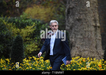 Brexit Staatssekretär Stephen Barclay in Downing Street, London. Stockfoto