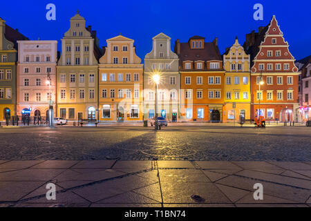 Marktplatz in Breslau, Polen Stockfoto