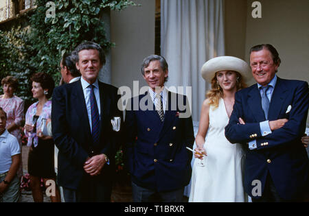 Baronin Francesca von Thyssen Bornemisza, mit ihrem Vater Hans Heinrich, Ca. 1995. Baroness Francesca von Thyssen Bornemisza mit ihrem Vater Hans Heinrich, Ca. 1995. Stockfoto